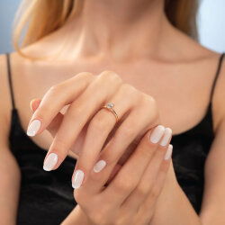 0,50 Karat Oktagon Pırlanta Yüzük - 5