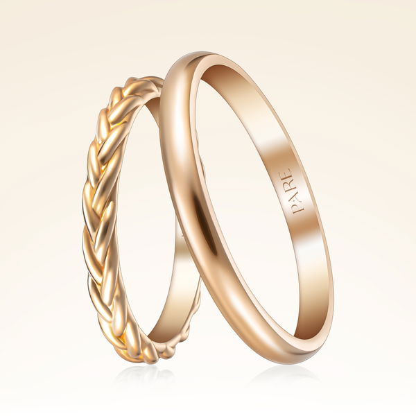 Örgü Çift Alyans - Pare Pırlanta