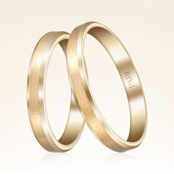 Ortası Mat Klasik Çift Alyans - 1