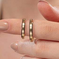 Ortası Mat Klasik Çift Alyans - 3