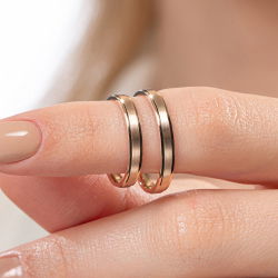 Ortası Mat Modern Çift Alyans - 3