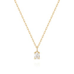 0,15 Karat Oval Kesim Pırlanta Minimal Kolye - PR01555 - 1