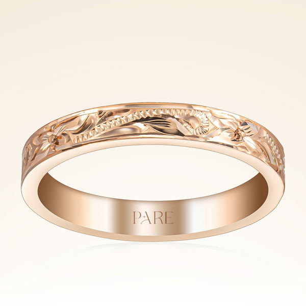 Özel Tasarım Vintage Desenli Kadın Alyans - Pare Pırlanta