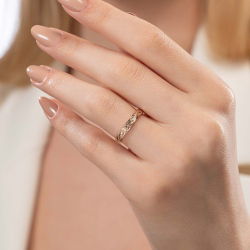 Özel Tasarım Vintage Desenli Kadın Alyans - 2