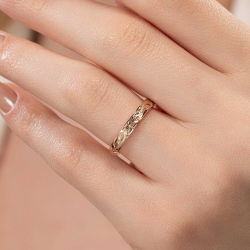 Özel Tasarım Vintage Desenli Kadın Alyans - 3