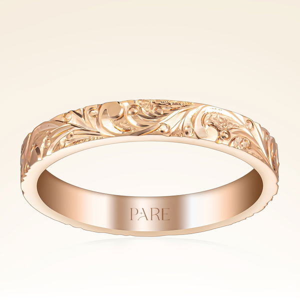 Özel Tasarım Vintage Kalemli Kadın Alyans - Pare Pırlanta