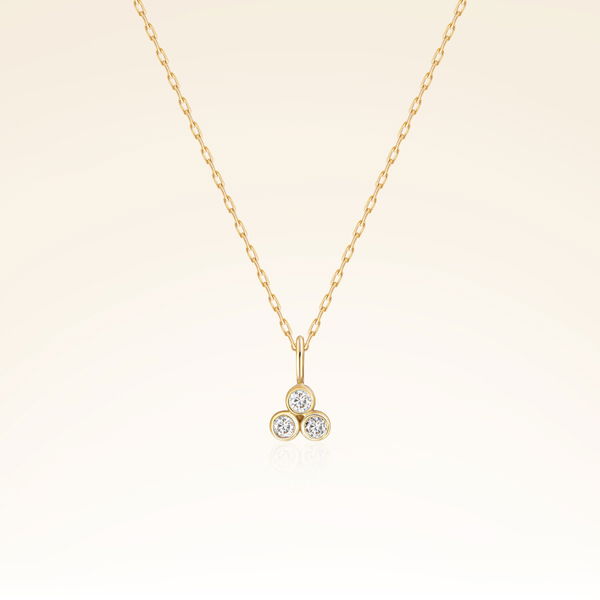 0,04 Karat Pırlanta Üçtaş Kolye - Pare Pırlanta