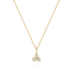 0,04 Karat Pırlanta Üçtaş Kolye - PR01543 - 1