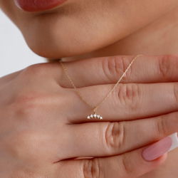 0,05 Karat Pırlanta Beştaş Kolye - PR01547 - 5