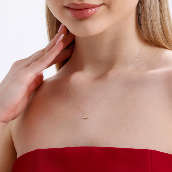 0,05 Karat Pırlanta Beştaş Kolye - Pare Pırlanta