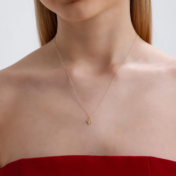 0,02 Karat Pırlanta Kaktüs Kolye - Pare Pırlanta