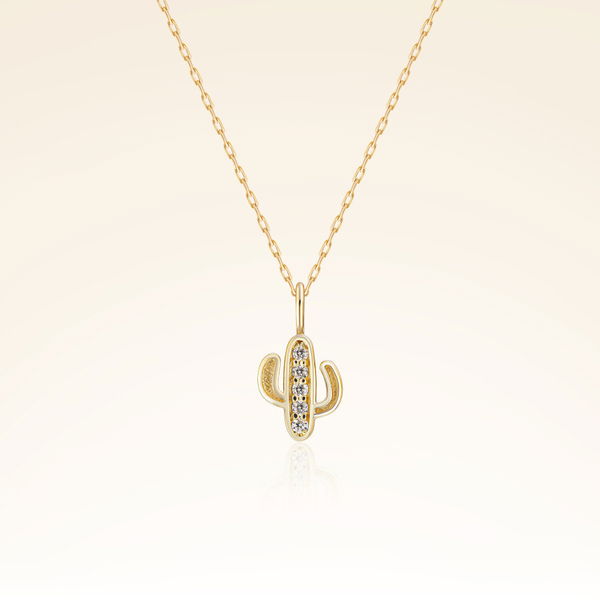 0,02 Karat Pırlanta Kaktüs Kolye - Pare Pırlanta