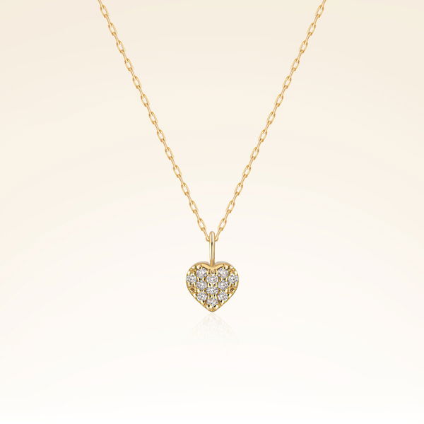 0,05 Karat Pırlanta Kalp Kolye - Pare Pırlanta