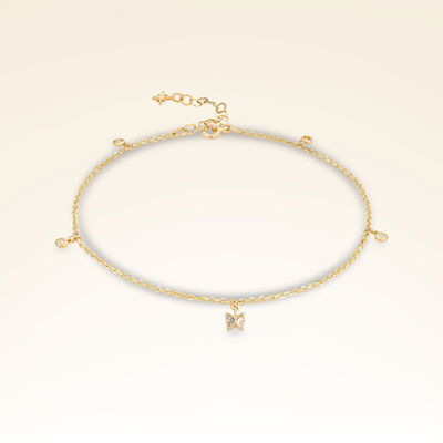 0,05 Karat Pırlanta Kelebek Halhal - Pare Pırlanta