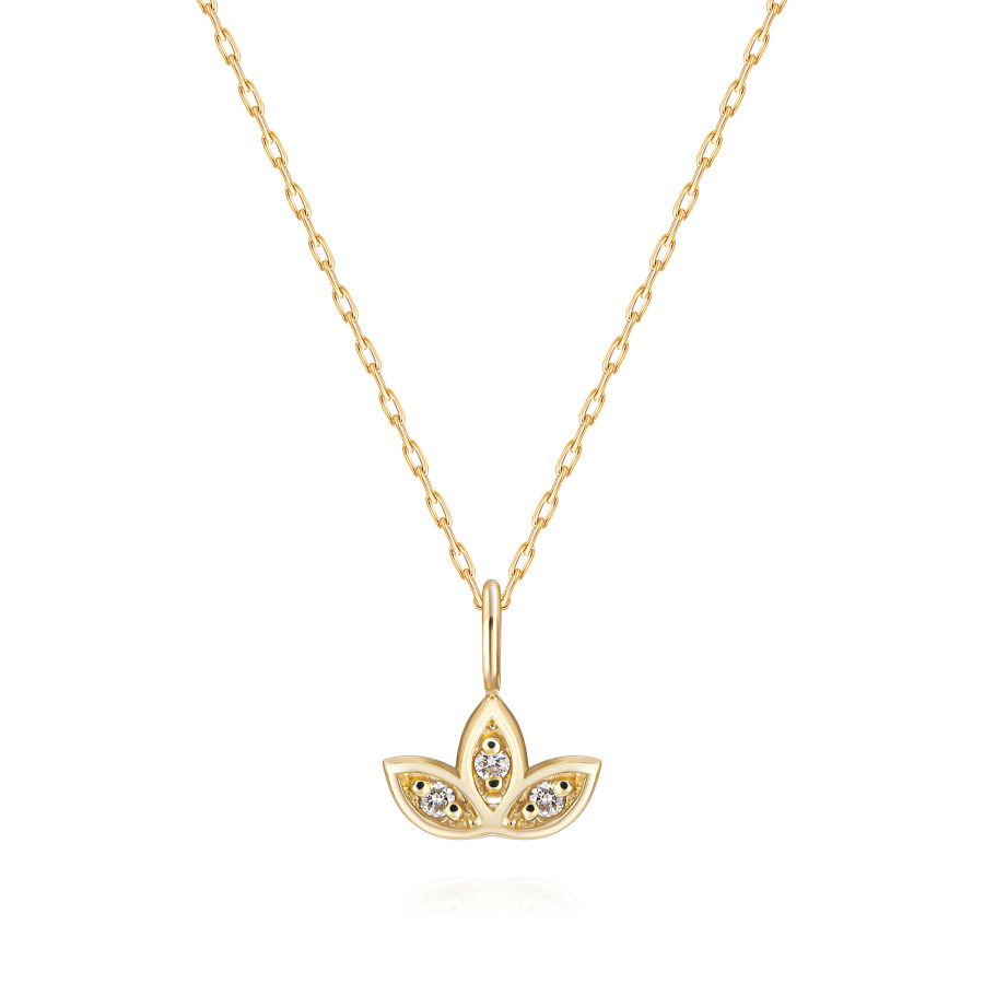 0,01 Karat Pırlanta Lotus Kolye - PR01554 - 1