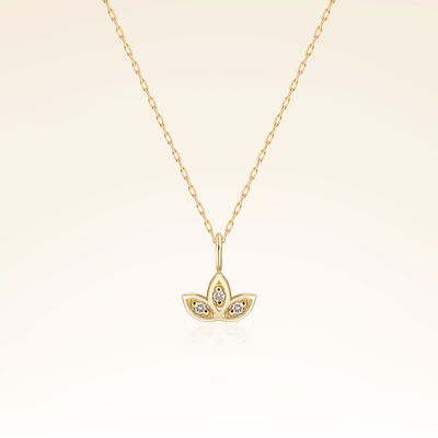 0,01 Karat Pırlanta Lotus Kolye - Pare Pırlanta