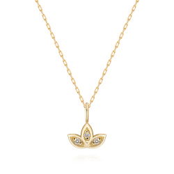 0,01 Karat Pırlanta Lotus Kolye - PR01554 - 2