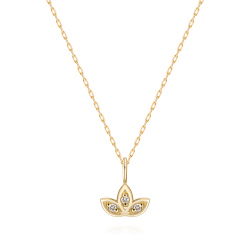 0,01 Karat Pırlanta Lotus Kolye - PR01554 - 1
