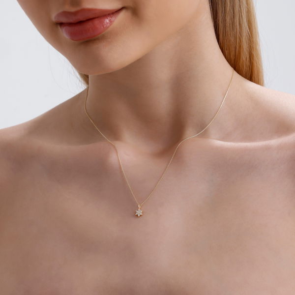 0,10 Karat Pırlanta Yıldız Kolye - Pare Pırlanta