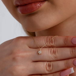 0,10 Karat Pırlanta Yıldız Kolye - PR01550 - 4