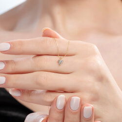 0,18 Karat Pırlanta Minimal Kolye - 3