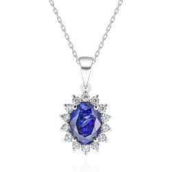 1,50 Karat Pırlanta Safir Kolye - 1