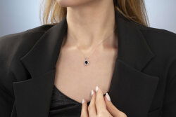 1,50 Karat Pırlanta Safir Kolye - 2