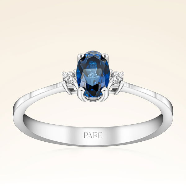 0,64 Karat Pırlanta Safir Yüzük - Pare Pırlanta