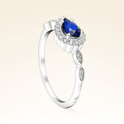 0,50 Karat Pırlantalı Safir Yüzük - PR01390 - 2