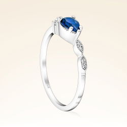 0,46 Karat Pırlantalı Damla Safir Yüzük - PR01400 - 2