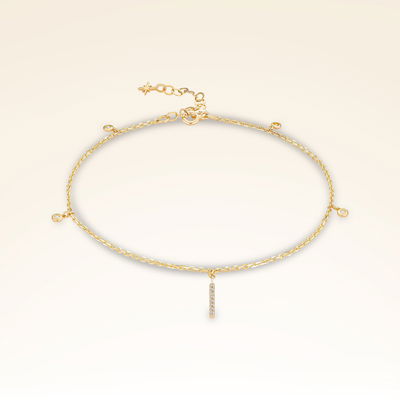 0,08 Karat Pırlanta Sarkıt Halhal - Pare Pırlanta