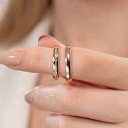 Pırlanta Sıra Taşlı Kadın Alyans - 5