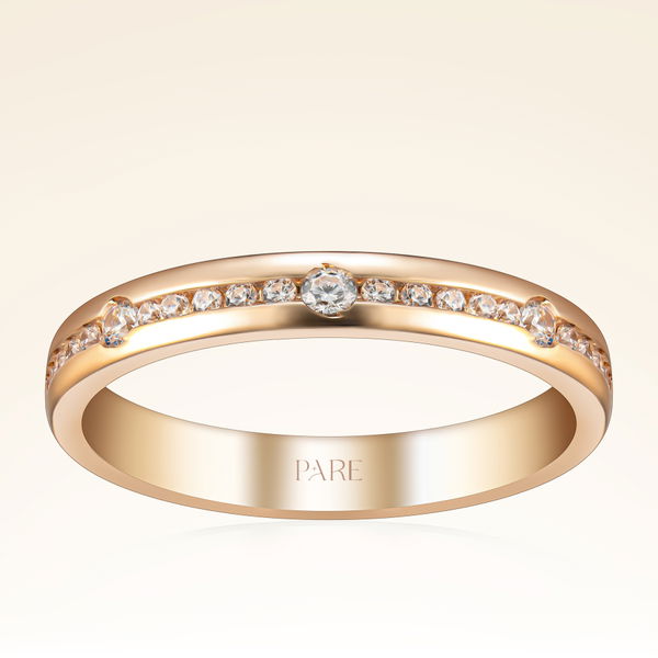 Pırlanta Sıra Taşlı Kadın Alyans - Pare Pırlanta