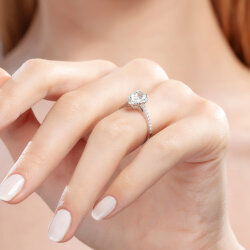 1,25 Karat Pırlanta Topaz Yüzük - 4