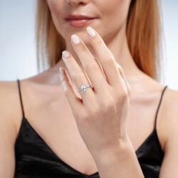 1,25 Karat Pırlanta Topaz Yüzük - 3