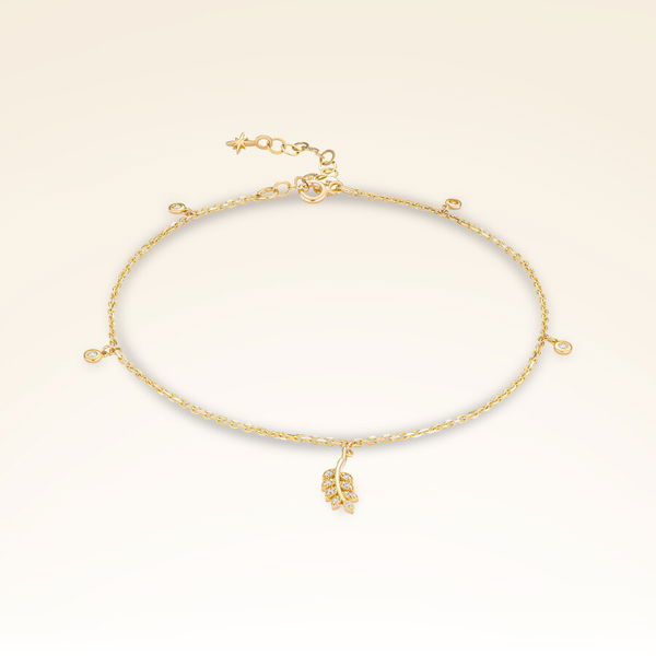 0,08 Karat Pırlanta Yaprak Halhal - Pare Pırlanta