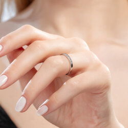 0,24 Karat Pırlanta Yarımtur Yüzük - 4