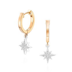 0,12 Karat Pırlanta Yıldız Küpe - PR01527 - 2