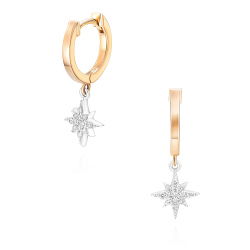 0,12 Karat Pırlanta Yıldız Küpe - PR01527 - 1