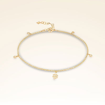 0,04 Karat Pırlanta Yonca Halhal - Pare Pırlanta