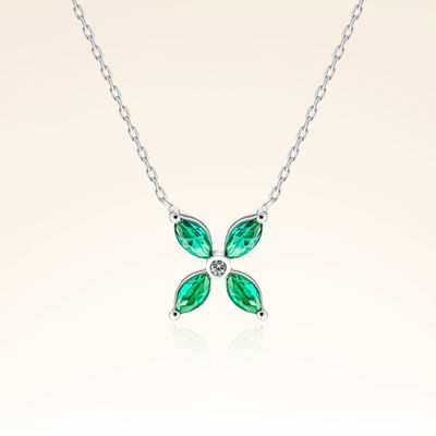 0,25 Karat Pırlanta Zümrüt Kolye - Pare Pırlanta