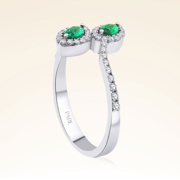 0,50 Karat Pırlanta Zümrüt Yüzük - Pare Pırlanta