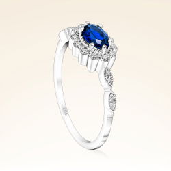 0,70 Karat Pırlantalı Oval Safir Yüzük - PR01391 - 2