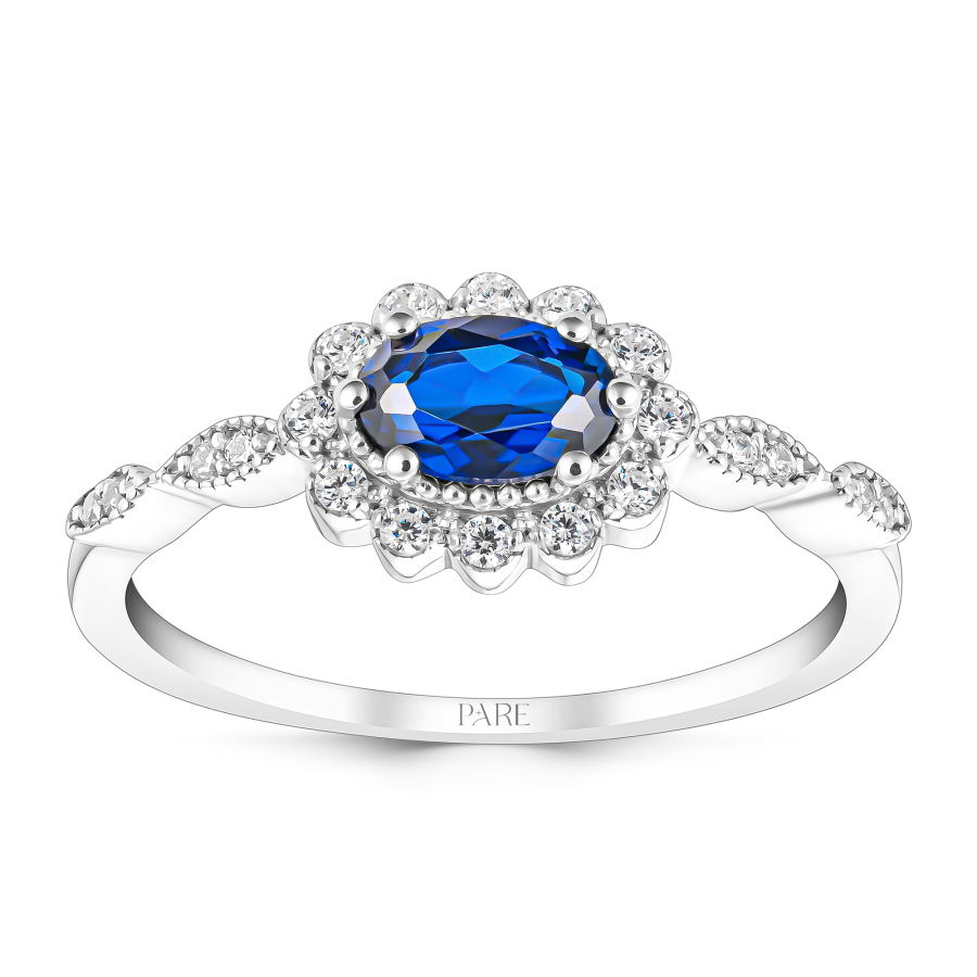 0,70 Karat Pırlantalı Oval Safir Yüzük - PR01391 - 1