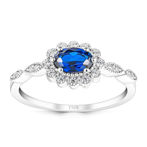 0,70 Karat Pırlantalı Oval Safir Yüzük - PR01391 - Pare Pırlanta