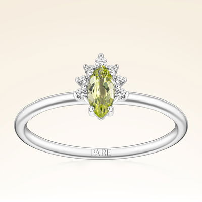 0,29 Karat Pırlantalı Peridot Yüzük - PR01207-8 - Pare Pırlanta