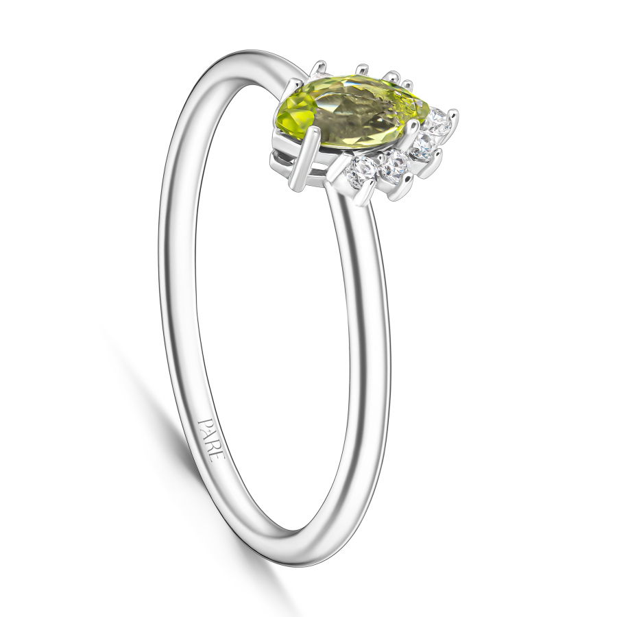 0,29 Karat Pırlantalı Peridot Yüzük - PR01207 - 2