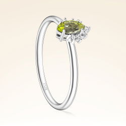 0,29 Karat Pırlantalı Peridot Yüzük - PR01207-8 - 2
