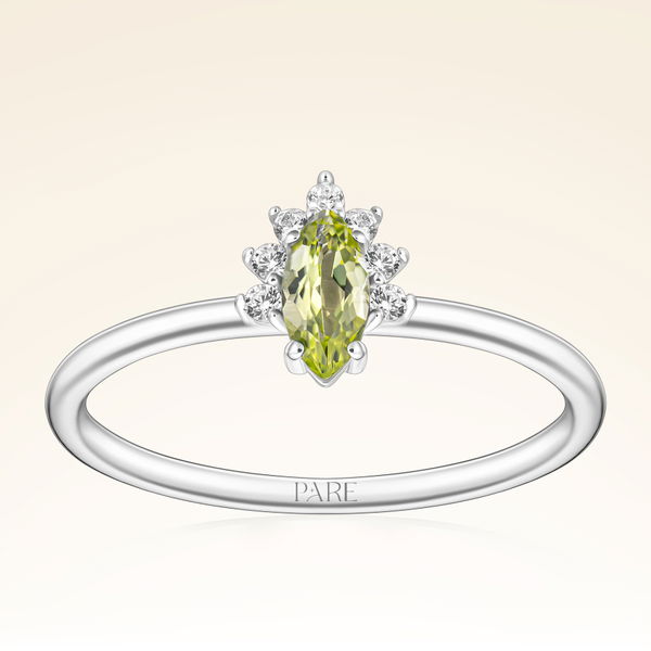 0,29 Karat Pırlantalı Peridot Yüzük - Pare Pırlanta