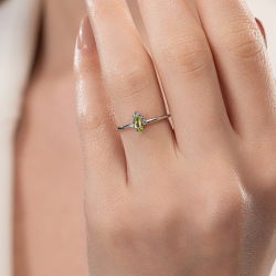 0,29 Karat Pırlantalı Peridot Yüzük - PR01207-8 - 4
